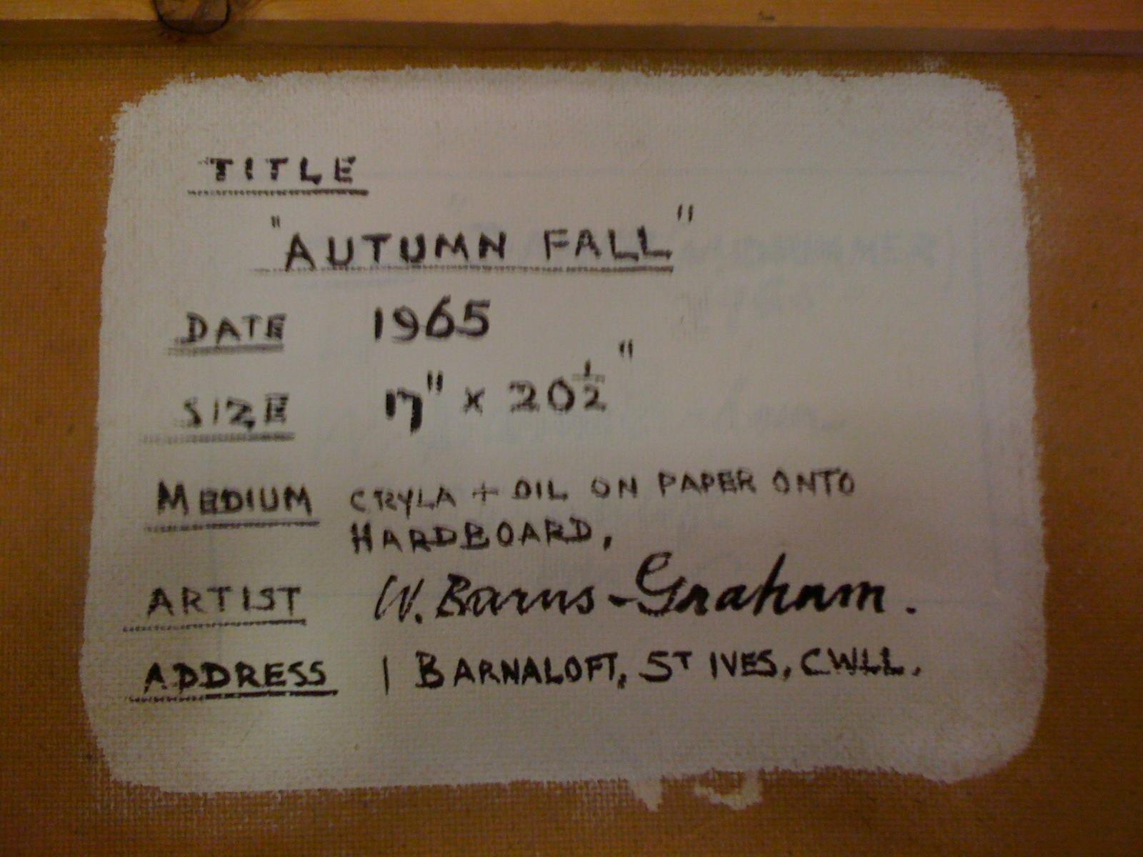 Wilhelminia Barns-Graham (Britannica, 1912-2004) Autunno Autunno Autunno 
Firmato e datato 