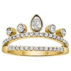 Wilhelmina’s Crown - Diamond, Opal and 14k Gold Ring