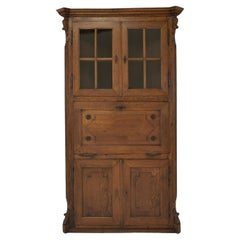 Wilhelminian Period Corner Cupboard / Display Cabinet Secretary in Oak, 1870