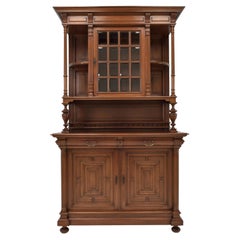 Buffetschrank aus massivem Nussbaumholz im Wilhelminianischen Stil, 1900