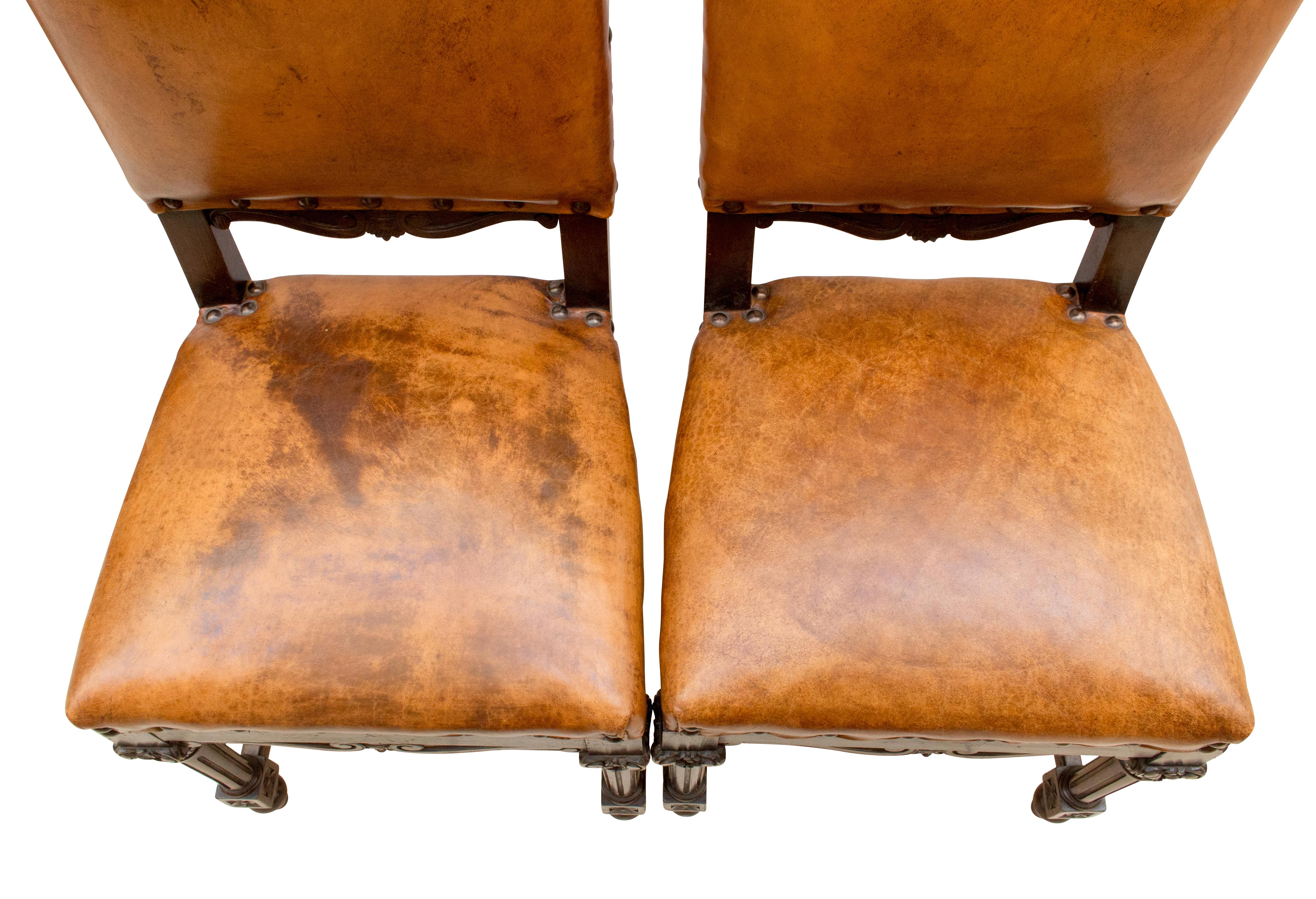 two leather chairs