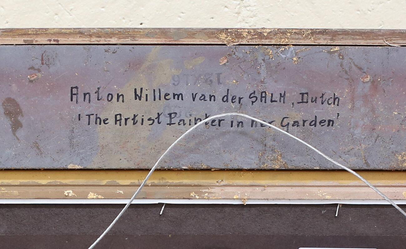 20th Century Wilhelmus Antoine Van Der Salm Oil Painting Gardenscape For Sale