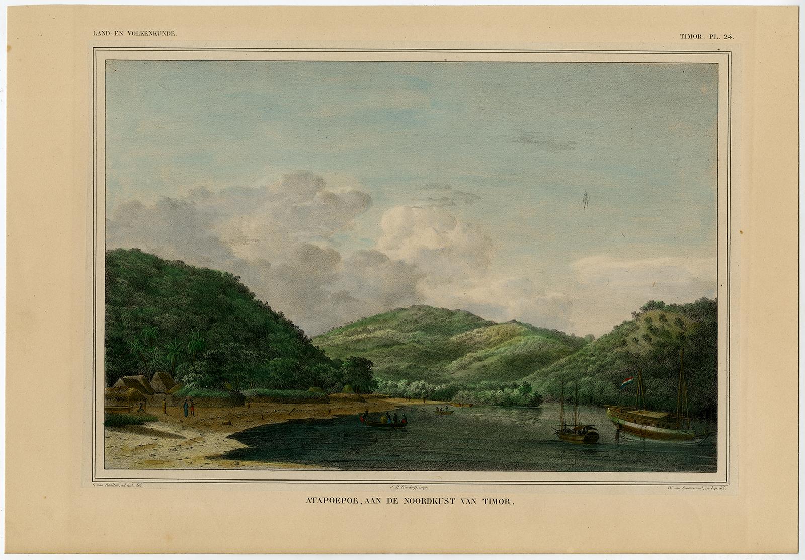 Wilhelmus van Groenewoud Landscape Print - Atatoepoe aan de noordkust van Timor.