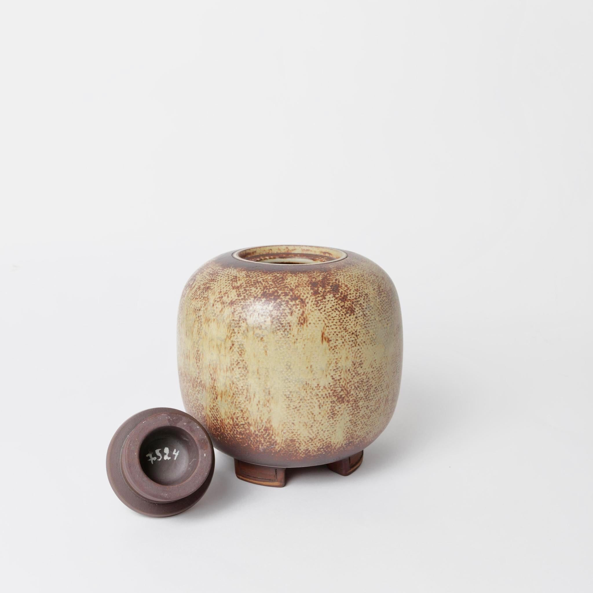 Ceramic Wilhem Kage for Gustavsberg Swedish Farsta Stoneware Urn, 1950 For Sale