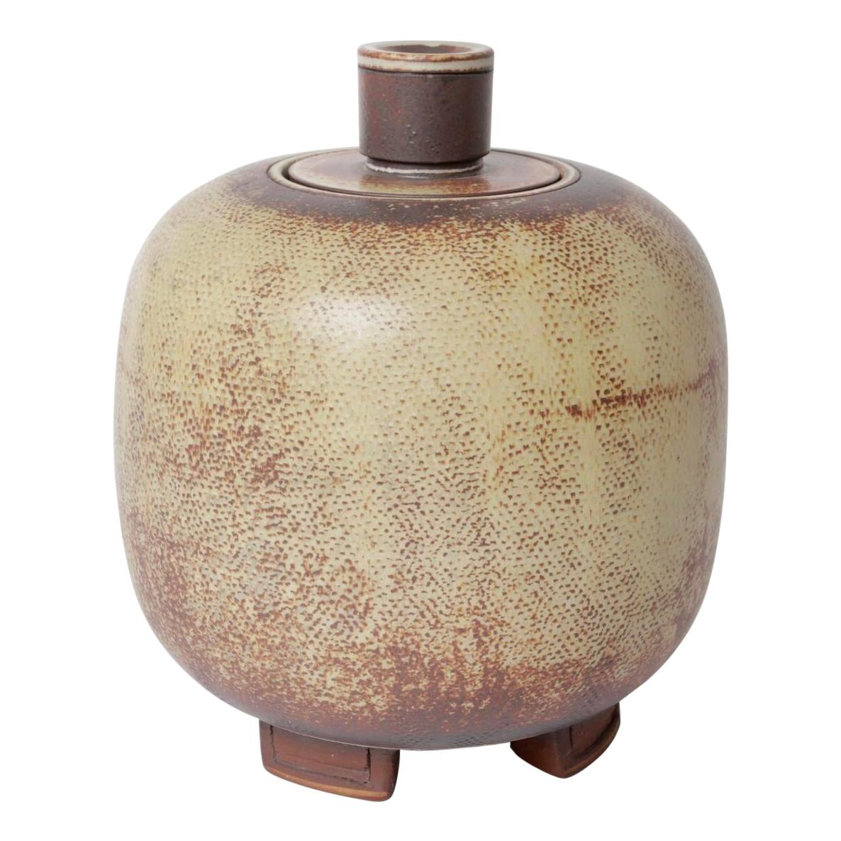 Wilhem Kage for Gustavsberg Swedish Farsta Stoneware Urn, 1950 For Sale