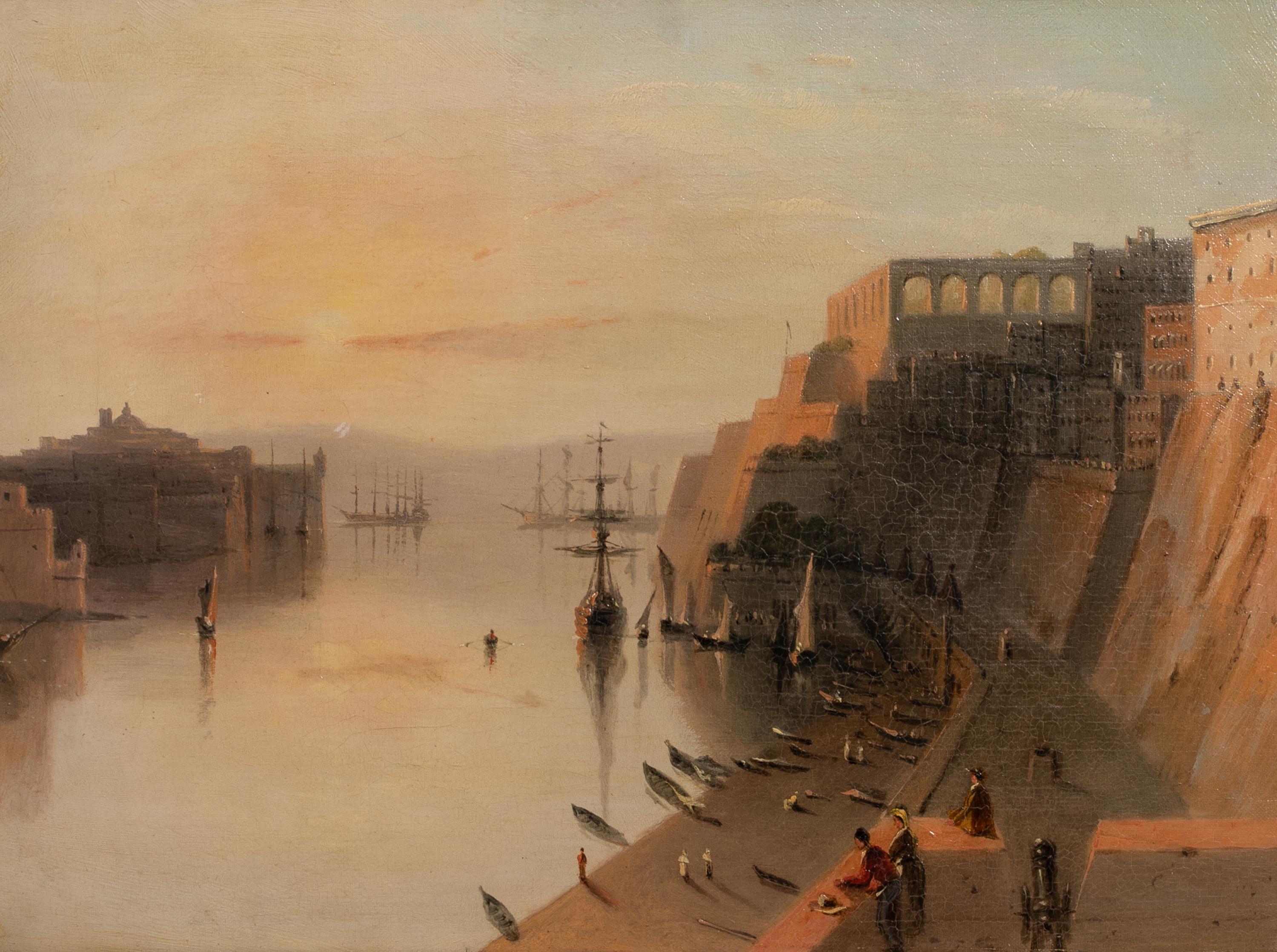 The Grand Harbour, Valetta, Malta, 19th Century

attributed William LINTON (1791-1876) to $20,000

Large 19th Century sunset view at the Grand Harbour, Valetta, Malta, oil on canvas attributed to William Linton. Excellent quality and condition circa
