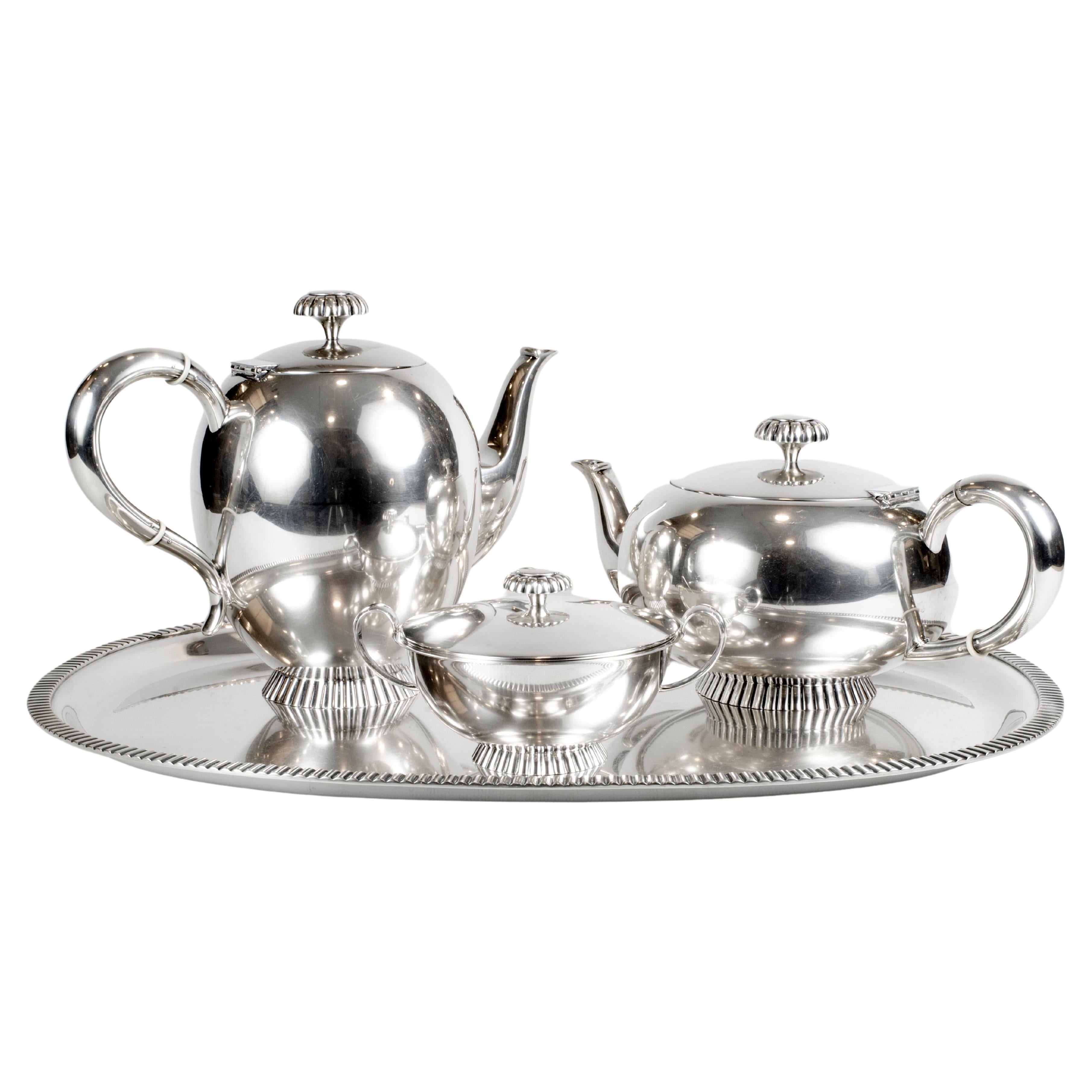 Wilkens silver art deco coffee and tea set For Sale
