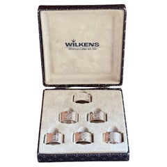 Wilkens Silver Plated Napkin Ring Set, Ostfriesen Desig Boxed Set of Six Germany