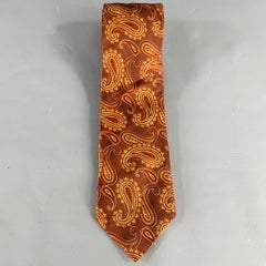Cravate en soie WILKES BASHFORD Brown Orange Paisley