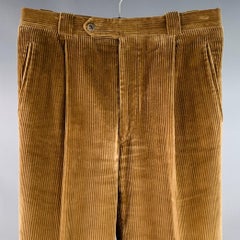 WILKES BASHFORD Größe 28 Braun Tan Kord Plissee Freizeithosen