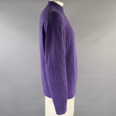 WILKES BASHFORD Size XL Purple Olive Knit Cashmere 1/4 Zip Sweater