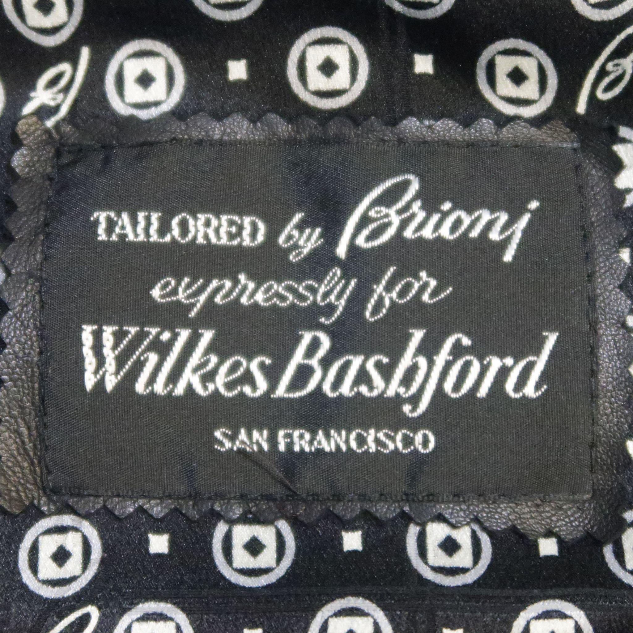 WILKES BASHFORD tailored by BRIONI US 48 Black Solid Silk Long Trench Coat 4