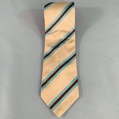 WILKES BASHFORD Krawatte aus Seidenköper, braun-blau diagonal gestreift