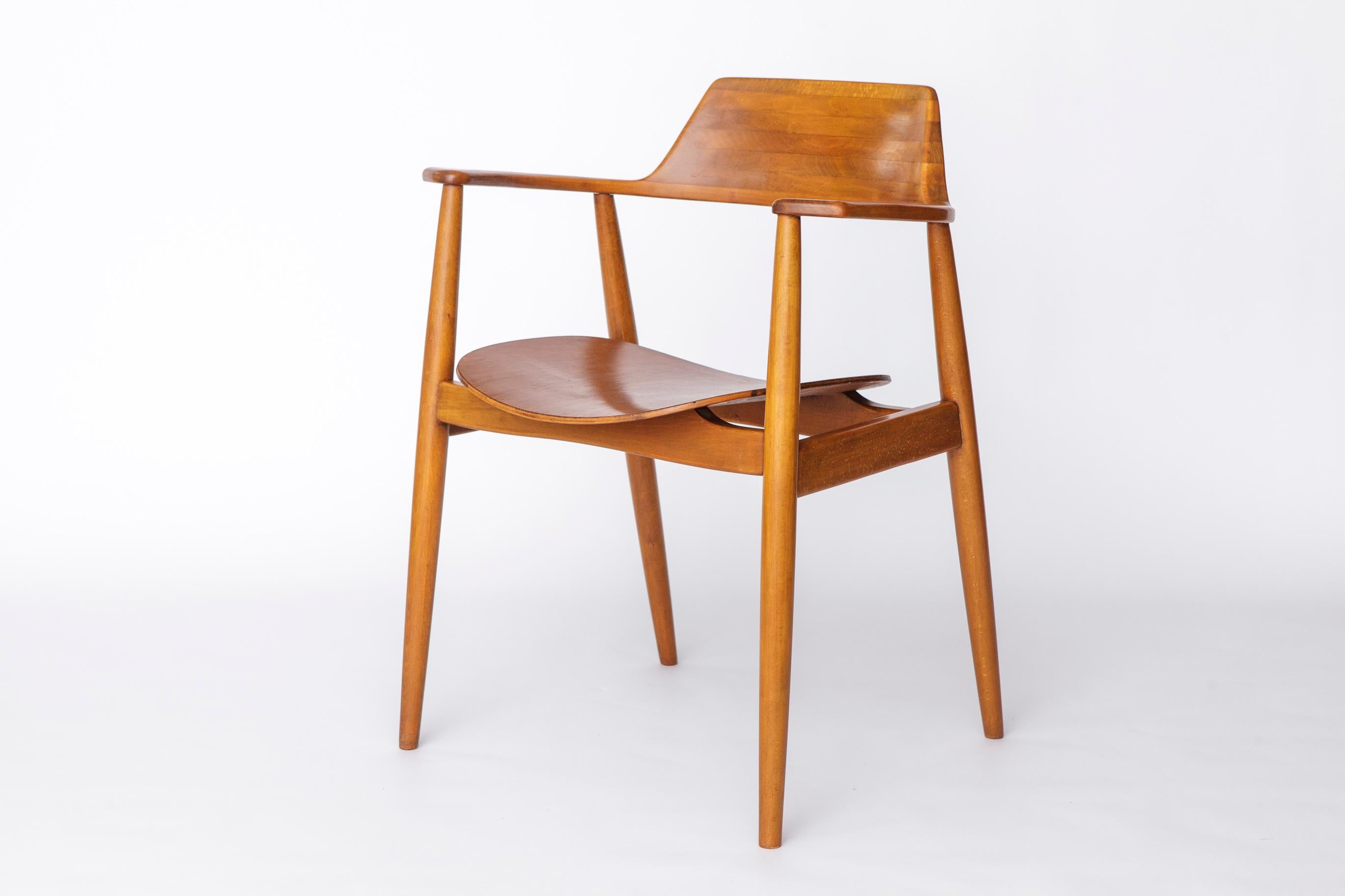 Wilkhahn 411 Armlehnstuhl, Vintage 1960s Teak, Deutscher Mid-Century Modern Stuhl (Poliert) im Angebot