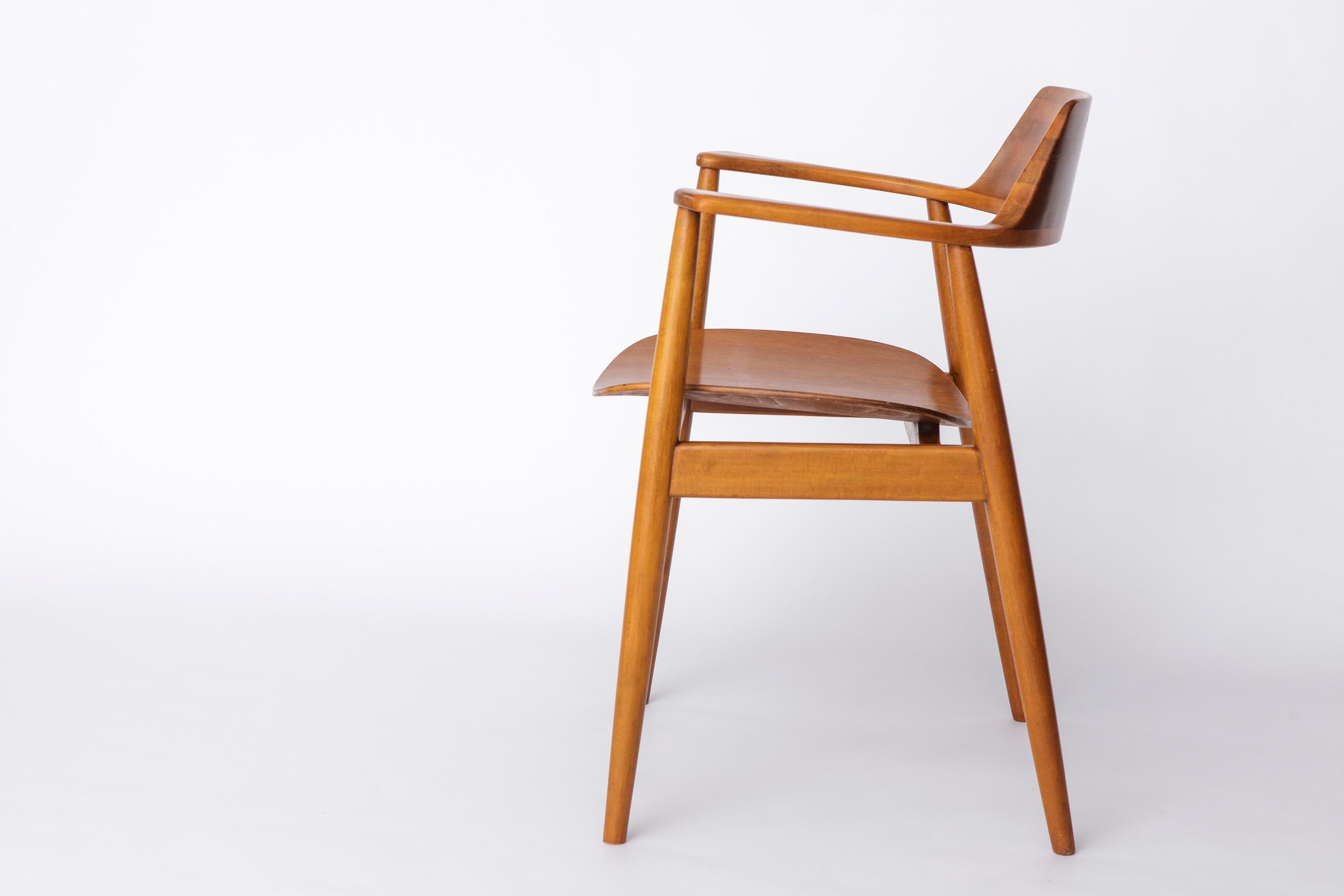 Wilkhahn 411 Armlehnstuhl, Vintage 1960s Teak, Deutscher Mid-Century Modern Stuhl im Zustand „Gut“ im Angebot in Hannover, DE