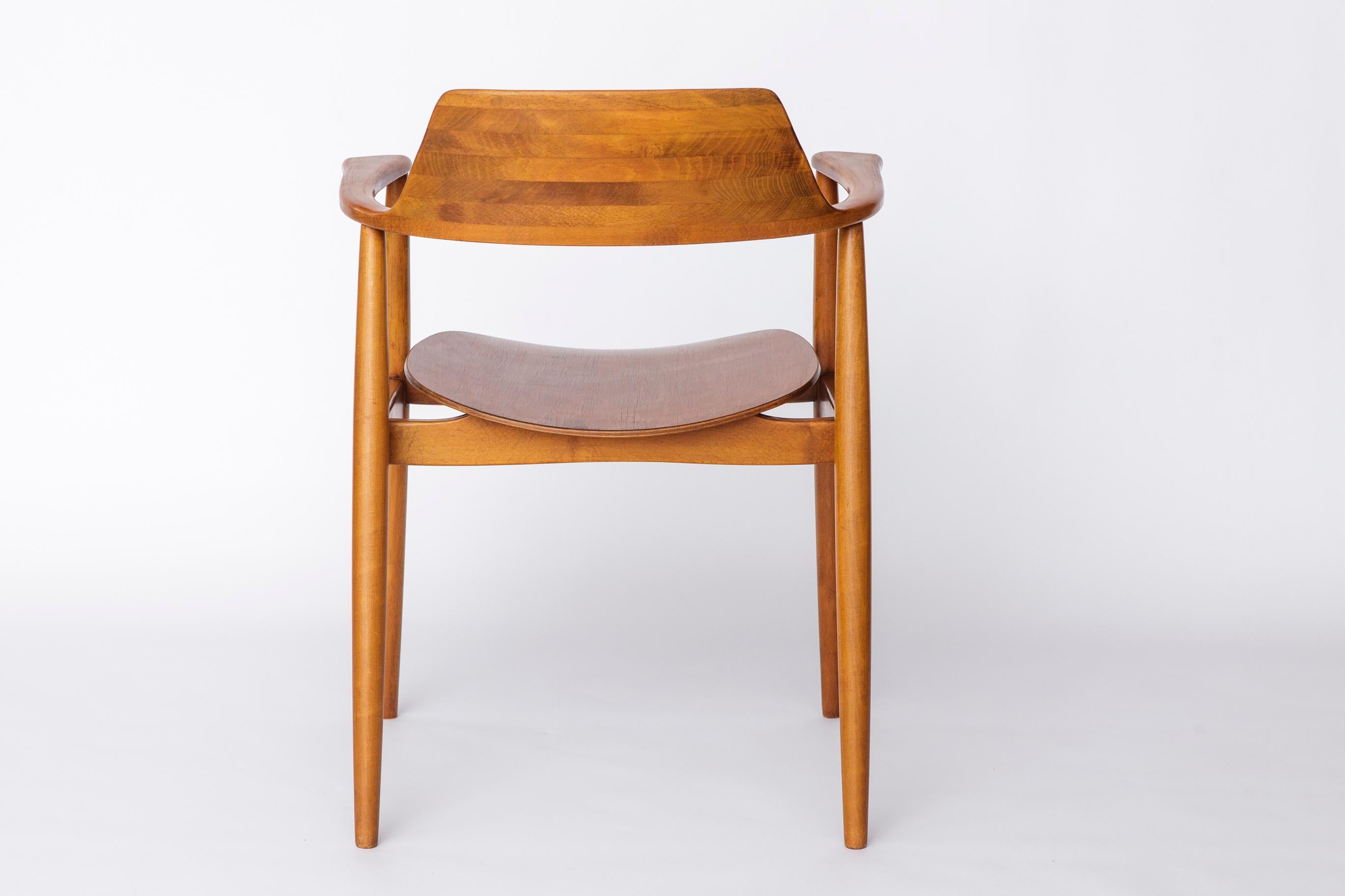 Wilkhahn 411 Armlehnstuhl, Vintage 1960s Teak, Deutscher Mid-Century Modern Stuhl (Mitte des 20. Jahrhunderts) im Angebot
