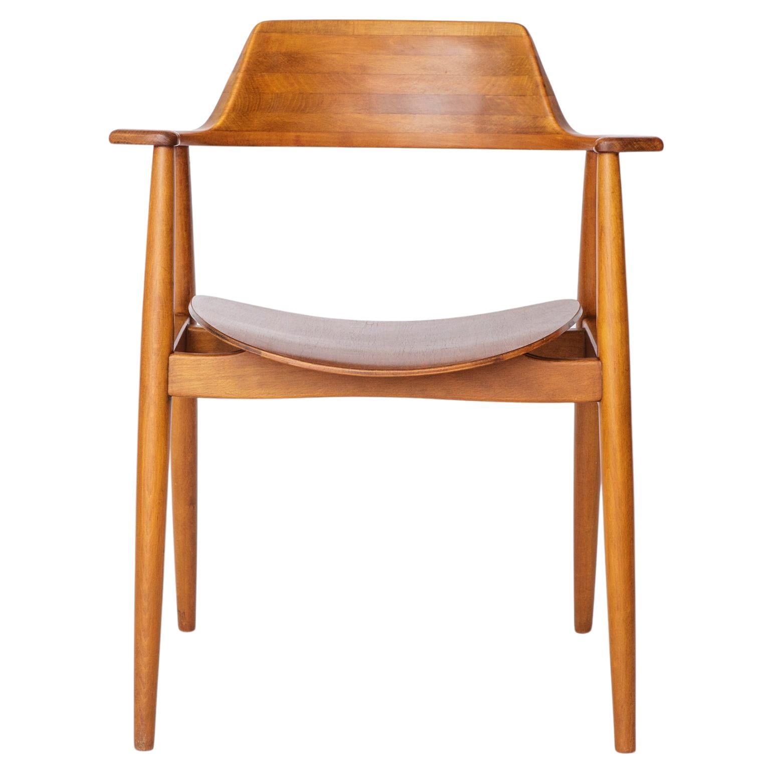 Wilkhahn 411 Armchair, Vintage 1960s Teak, German Mid-Century Modern Chair