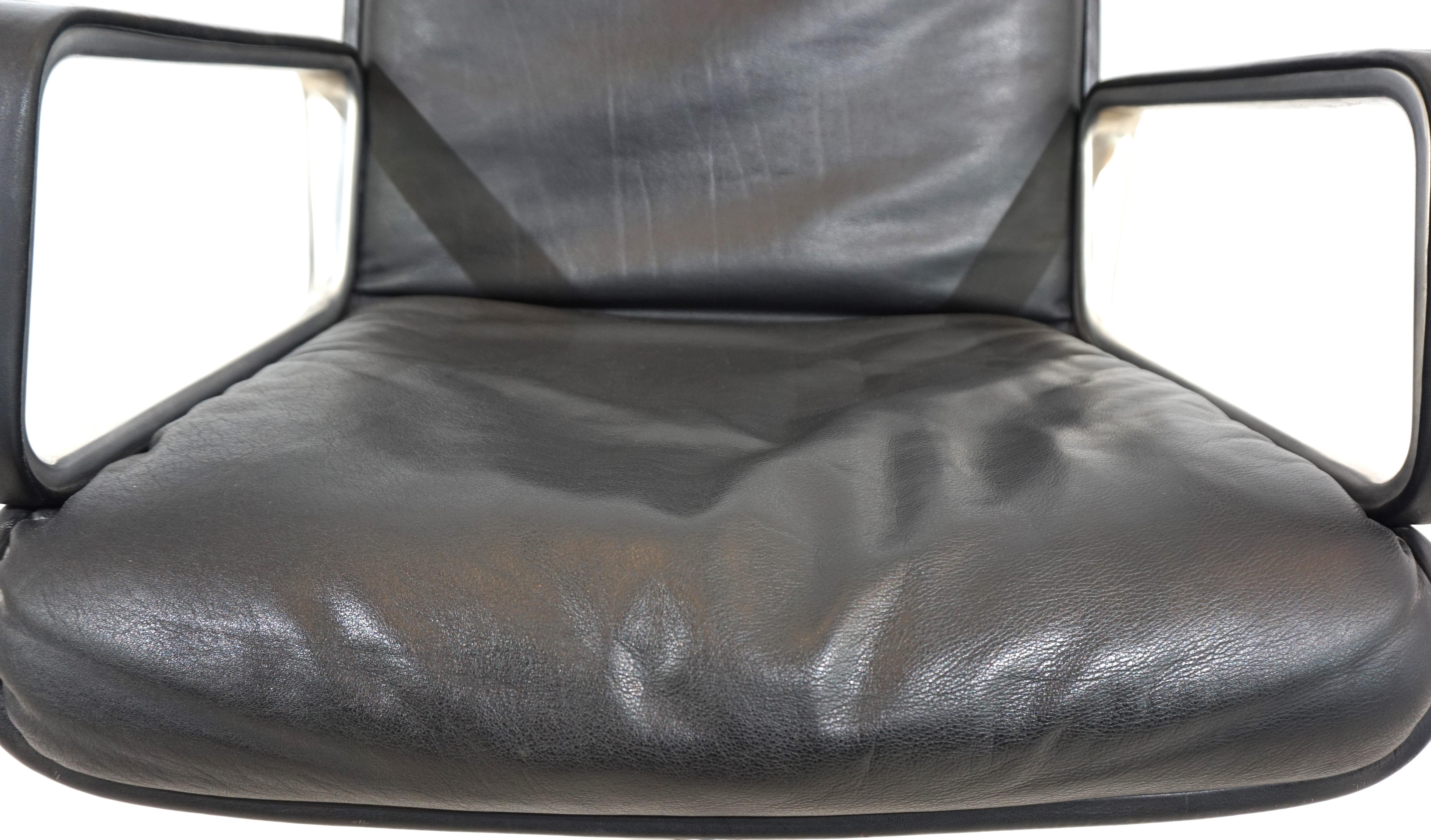 Chaise de salle à manger/conférence Delta en cuir Wilkhahn de Delta Design 4
