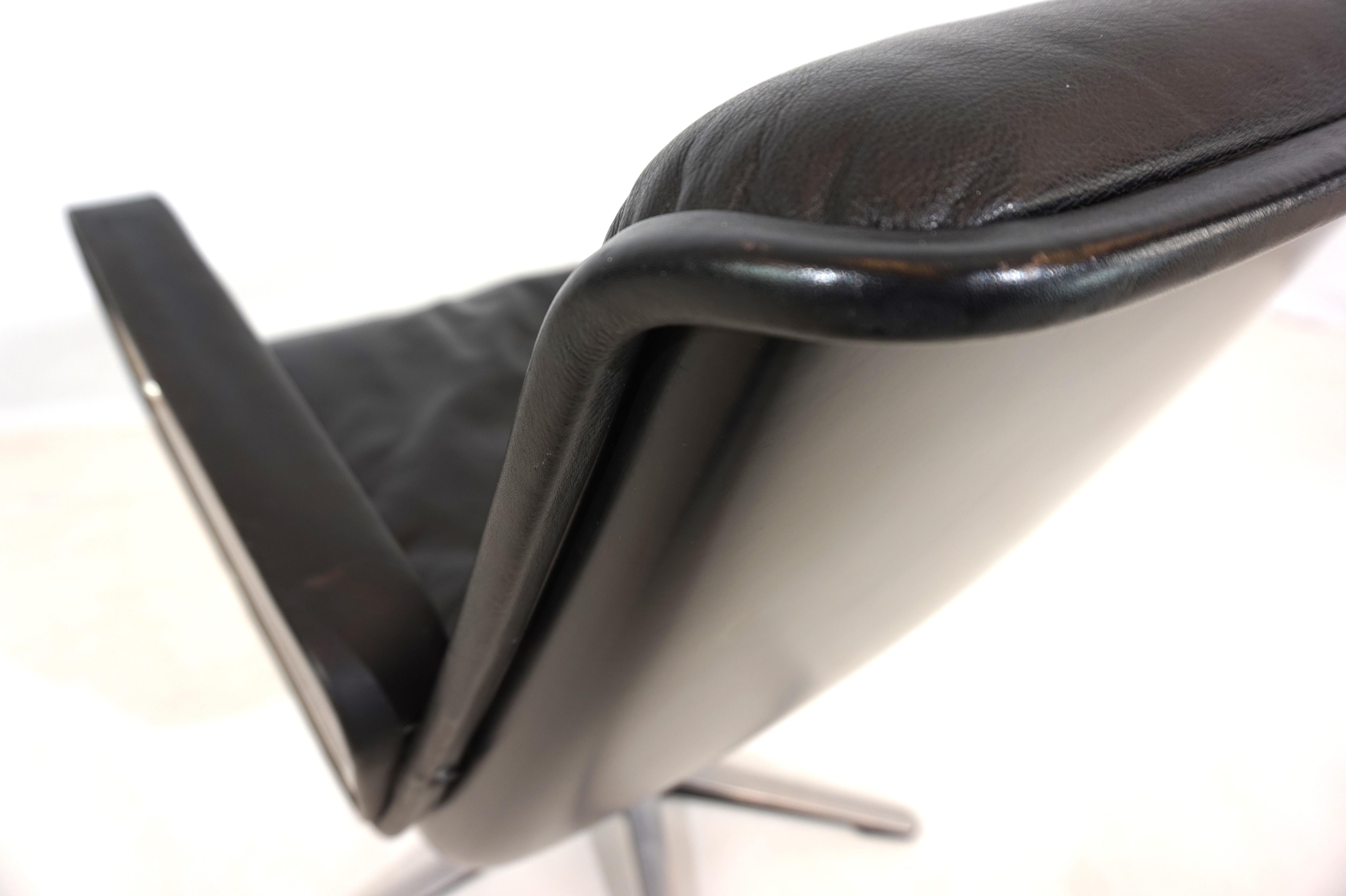 Chaise de salle à manger/conférence Delta en cuir Wilkhahn de Delta Design 6