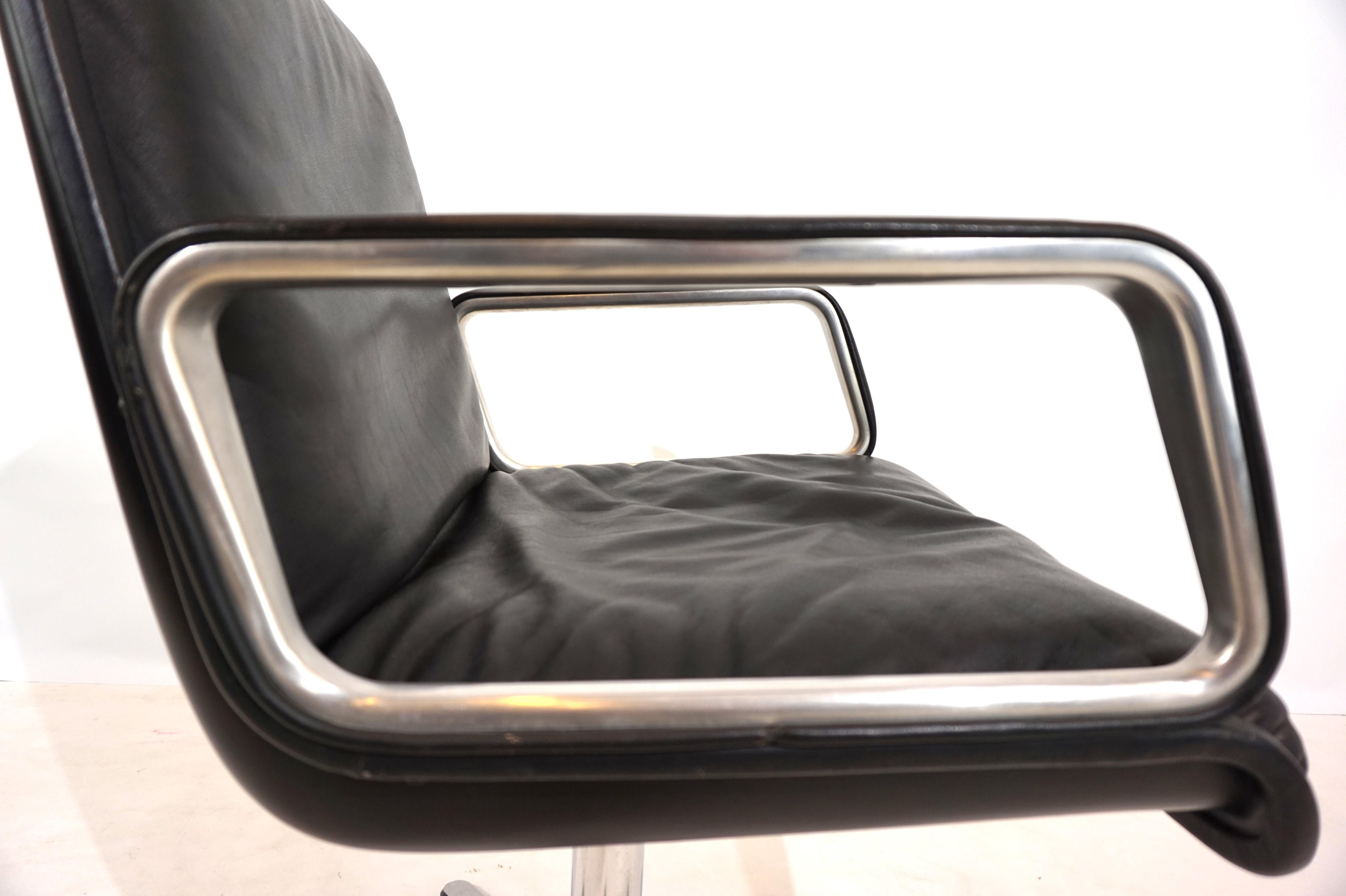 Chaise de salle à manger/conférence Delta en cuir Wilkhahn de Delta Design 7