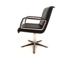 Wilkhahn Delta Leder-Ess-/Konferenzstuhl aus Delta Design
