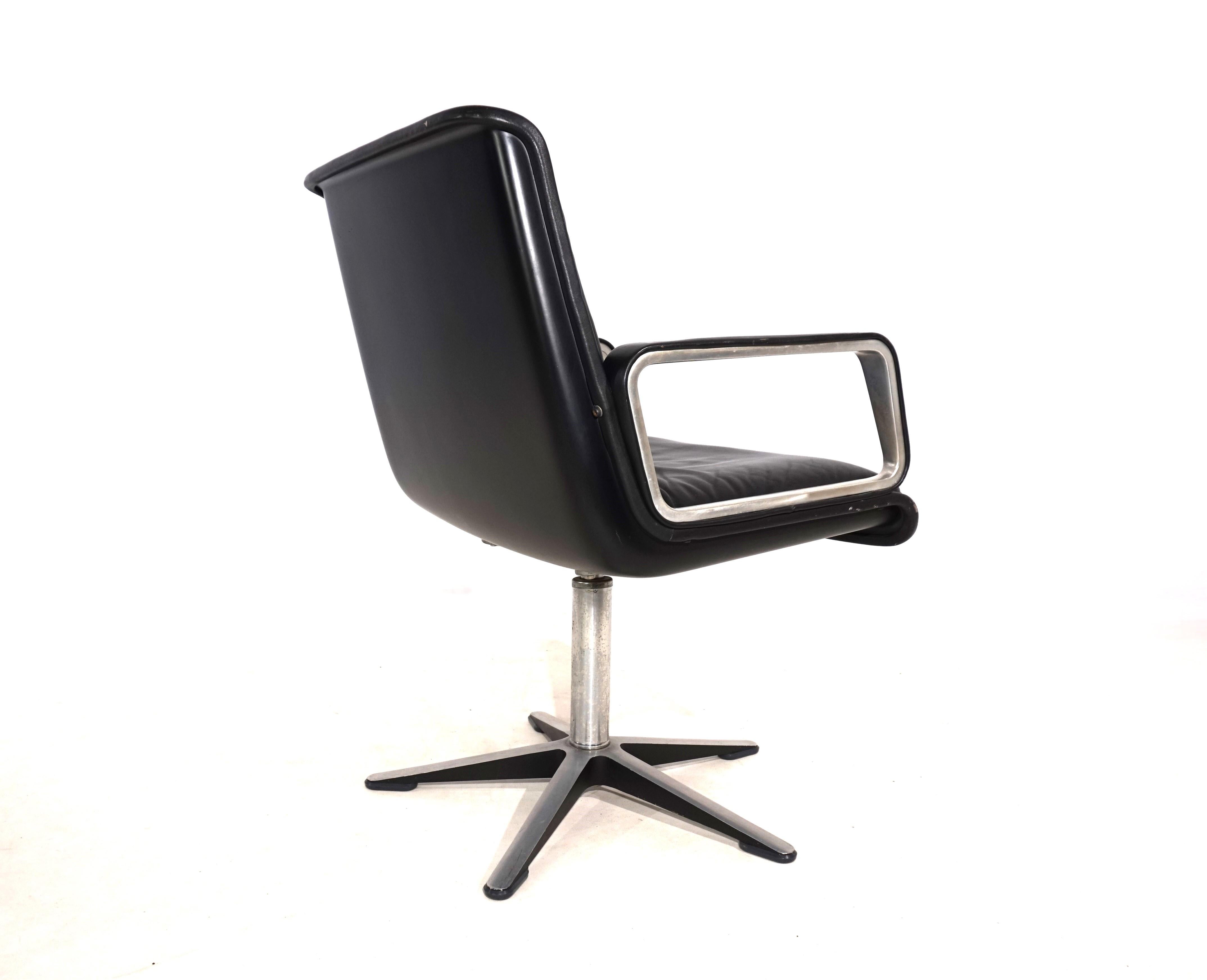 Leather Wilkhahn Delta leather dining room / conference chair by Delta Design
