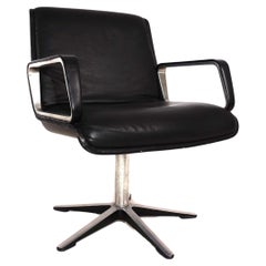 Retro Wilkhahn Delta leather dining room / conference chair by Delta Design