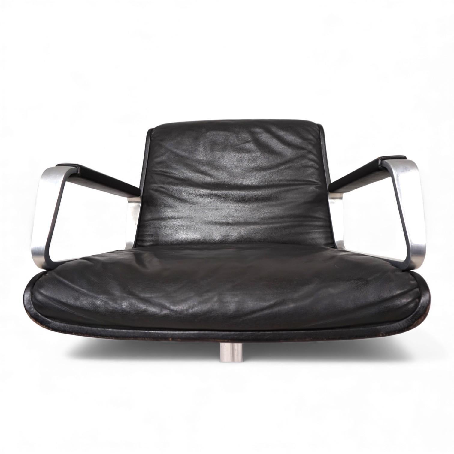 Wilkhahn Delta leather swivel conference/dining chair by Delta Group, 1960 im Angebot 5