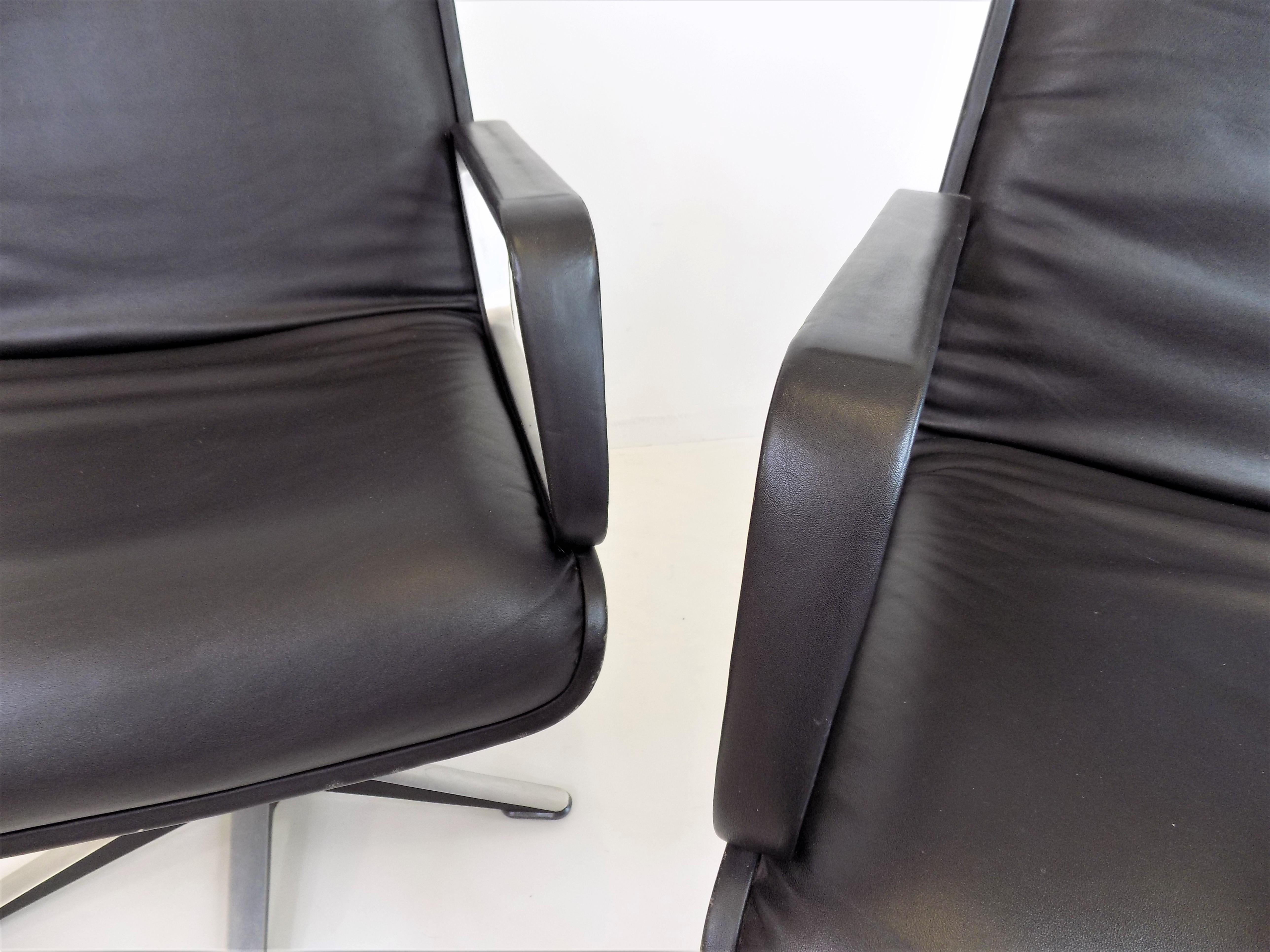 Leather Wilkhahn Delta set of 2 dining/conference chairs from Delta Group