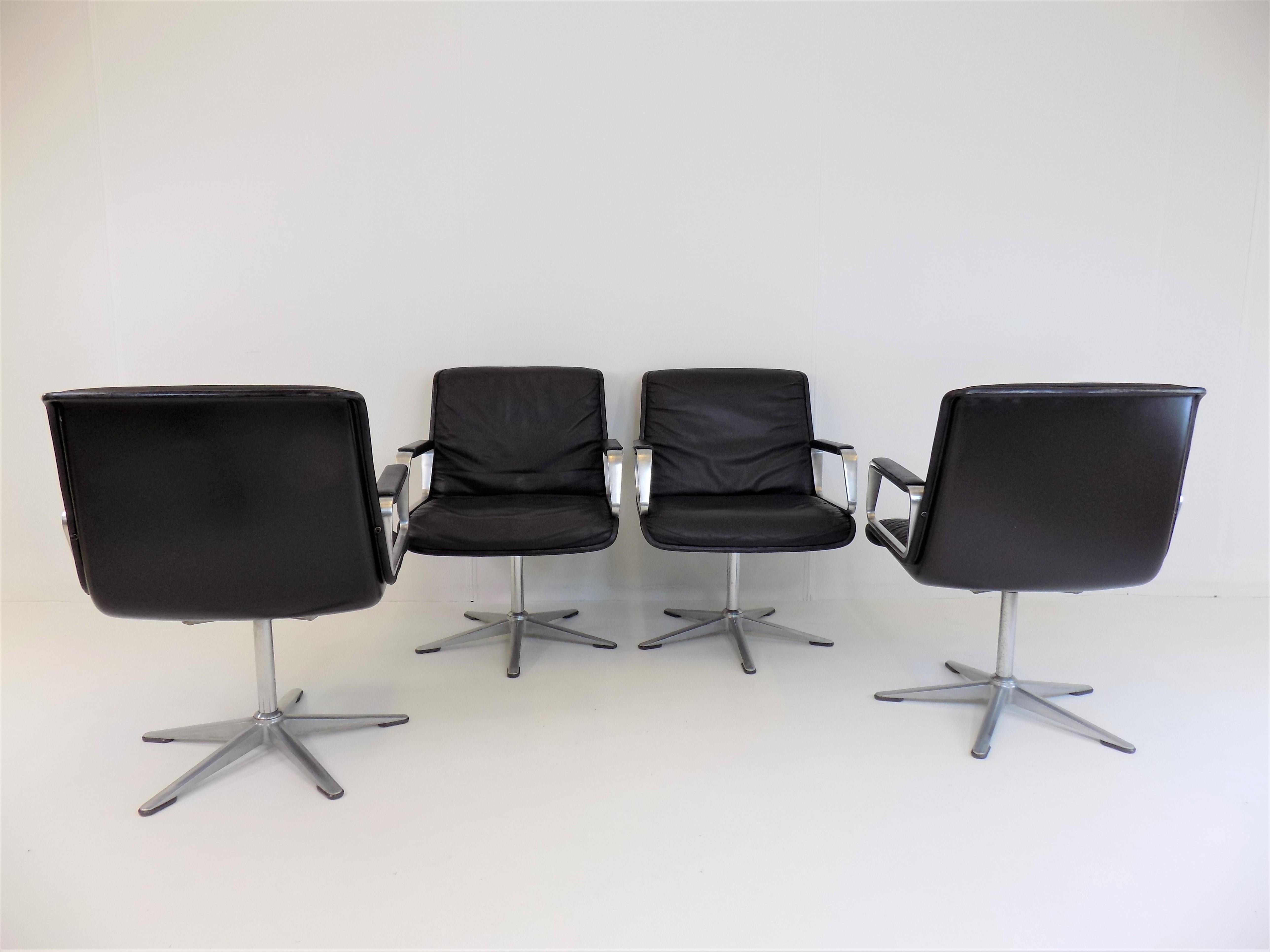 Mid-Century Modern Wilkhahn Delta Set of 4 Dining / Conference Chairs from Delta Group For Sale