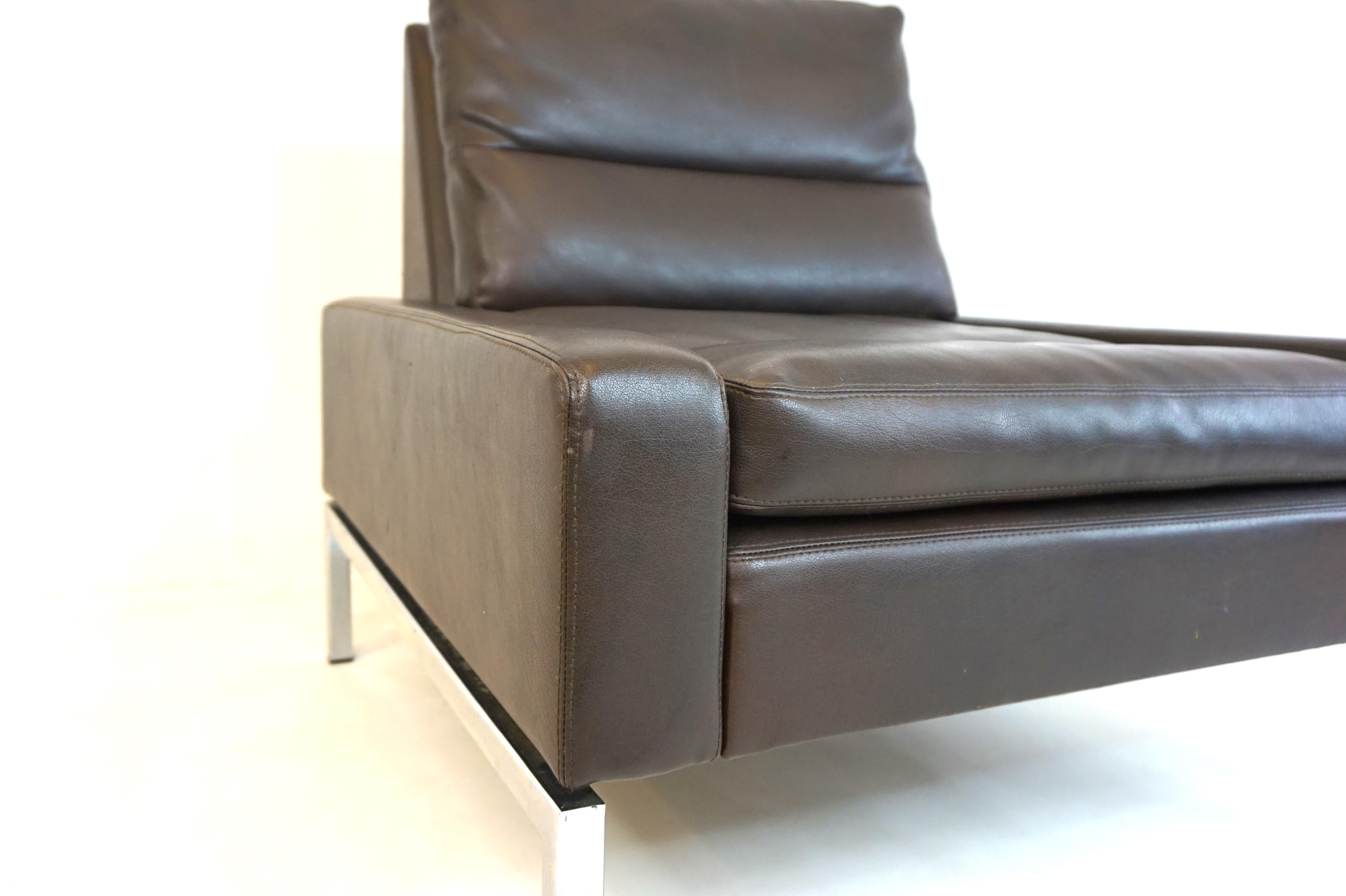 Wilkhahn Series 800 leather armchair by Hans Peter Piel For Sale 2