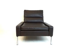 Wilkhahn Series 800 leather armchair by Hans Peter Piel