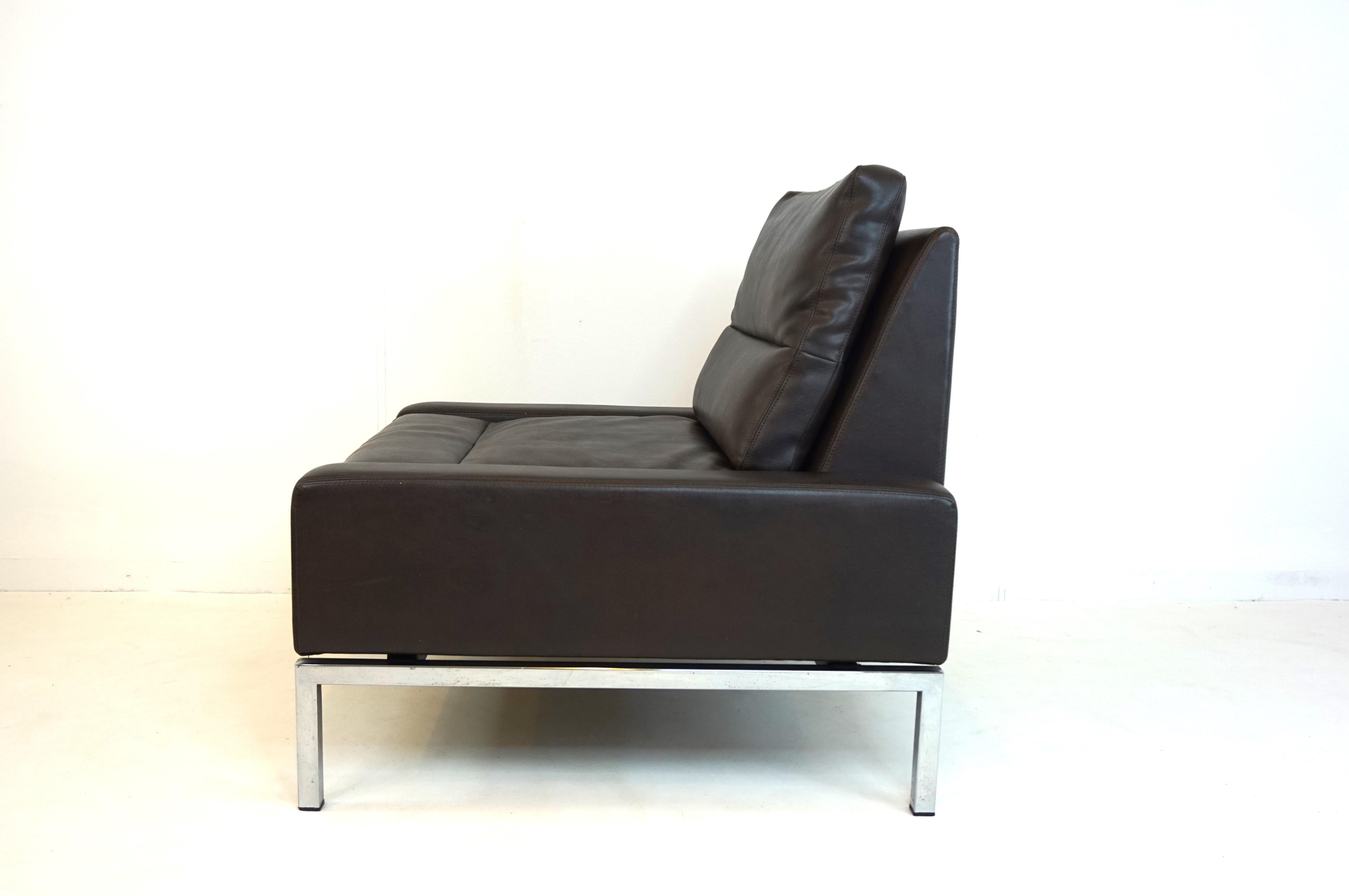 Mid-Century Modern Fauteuil en cuir Wilkhahn Series 800 de Hans Peter Piel en vente