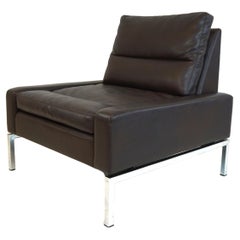 Retro Wilkhahn Series 800 leather armchair by Hans Peter Piel