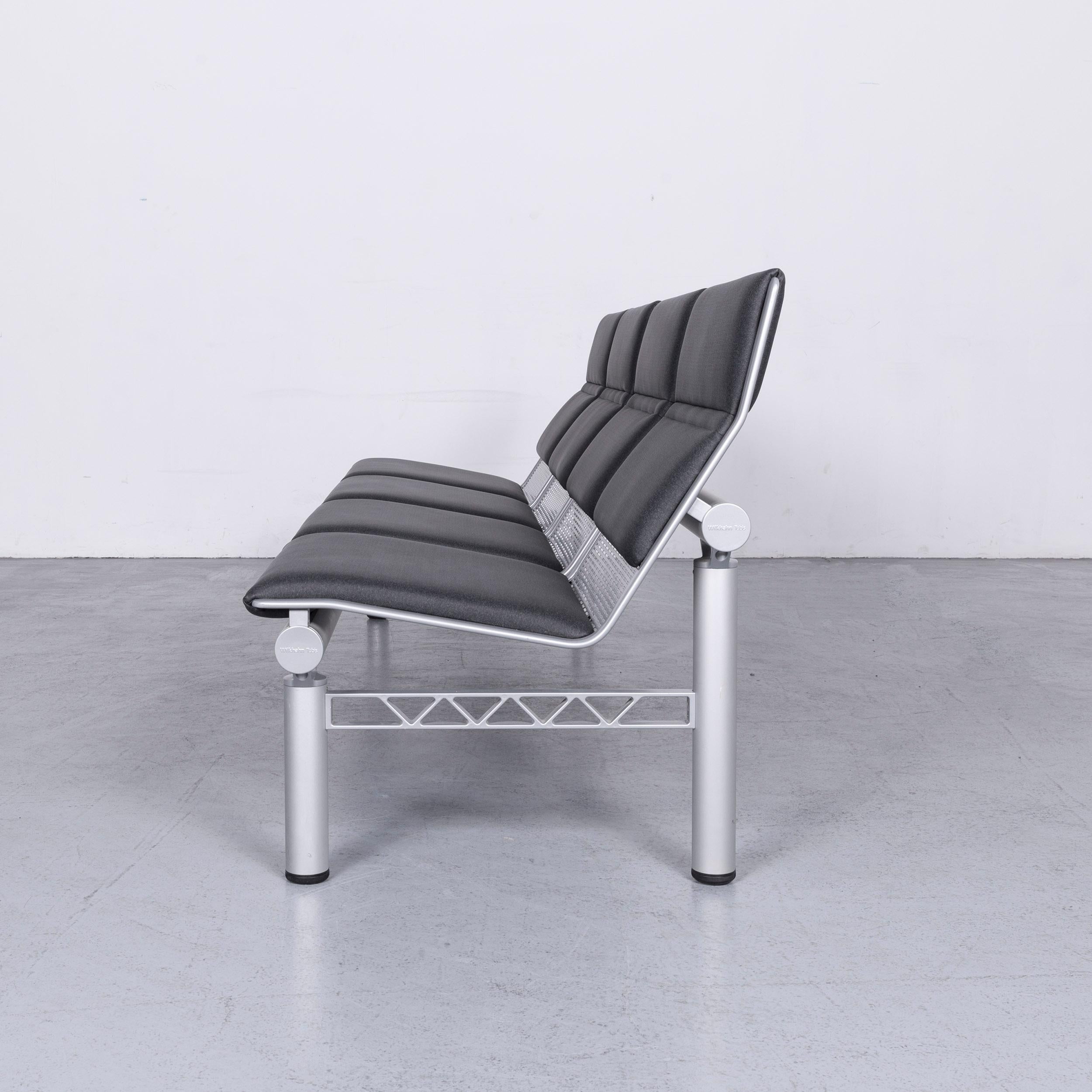Wilkhahn Tubis Designer Fabric Sofa Four-Seat Bank Anthracite For Sale 7