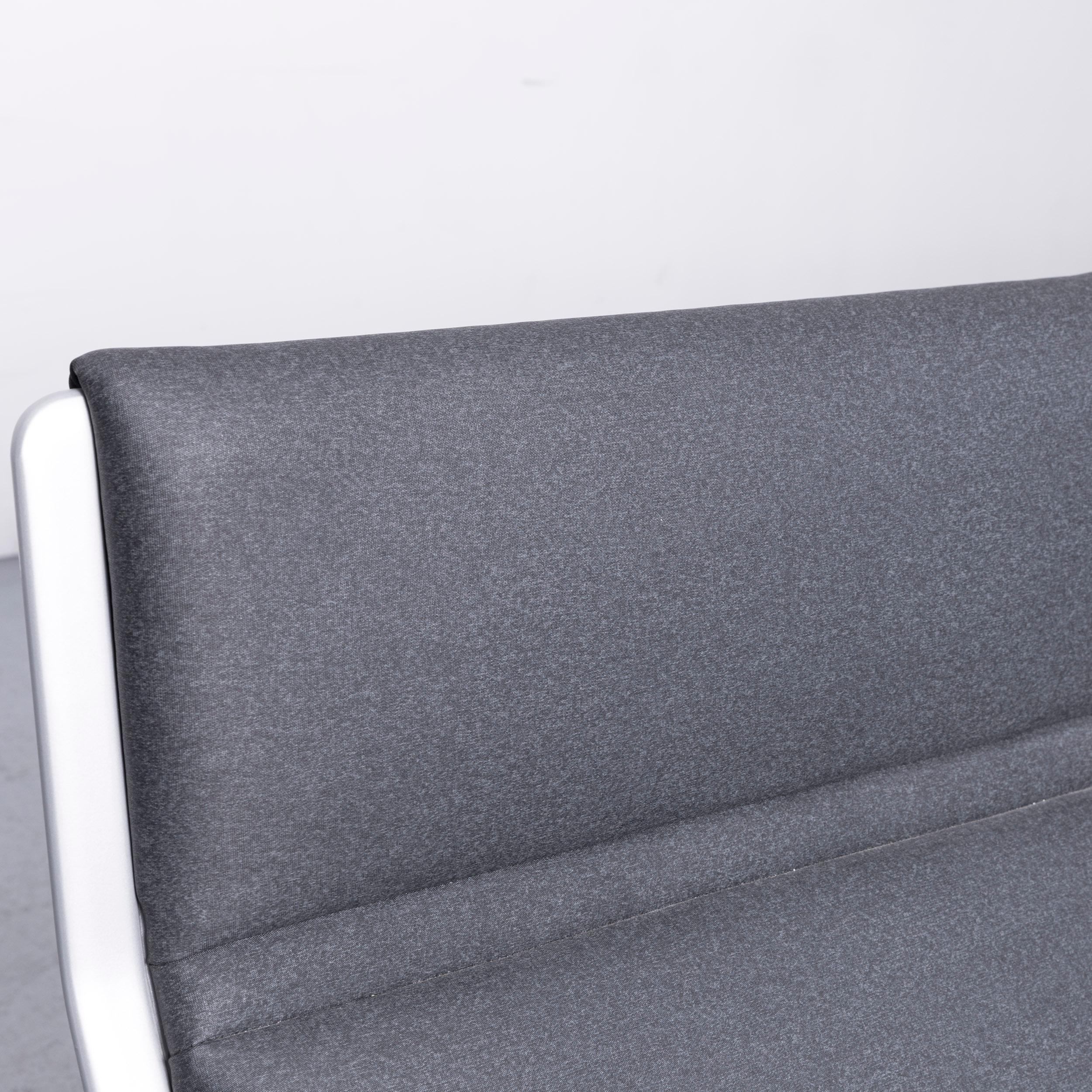 Wilkhahn Tubis Designer Fabric Sofa Four-Seat Bank Anthracite For Sale 2