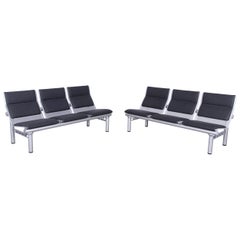 Wilkhahn Tubis Designer Fabric Sofa Set Three-Seat Bank Anthracit