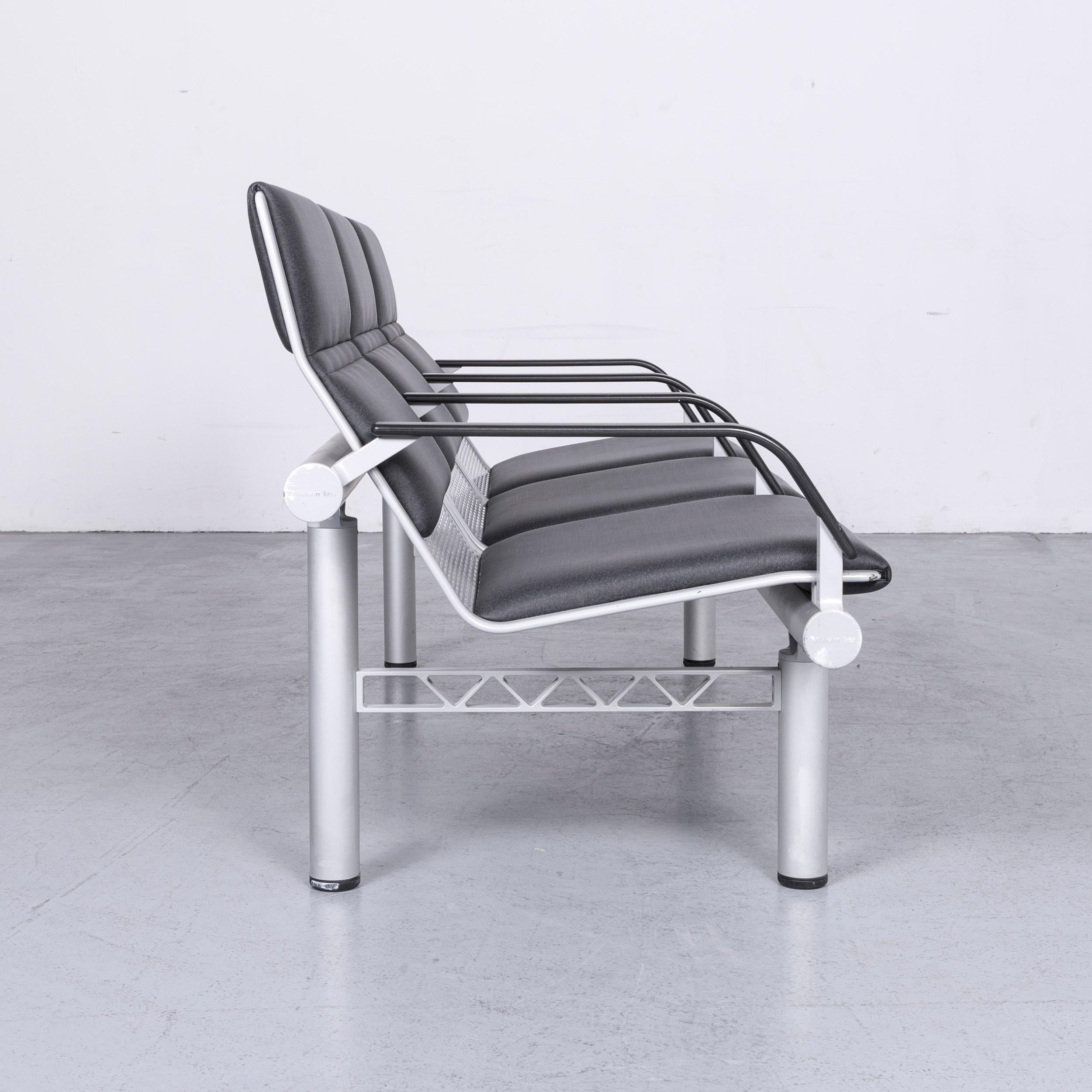Wilkhahn Tubis Designer Fabric Sofa Set Three-Seat Bank Anthracite For Sale 7