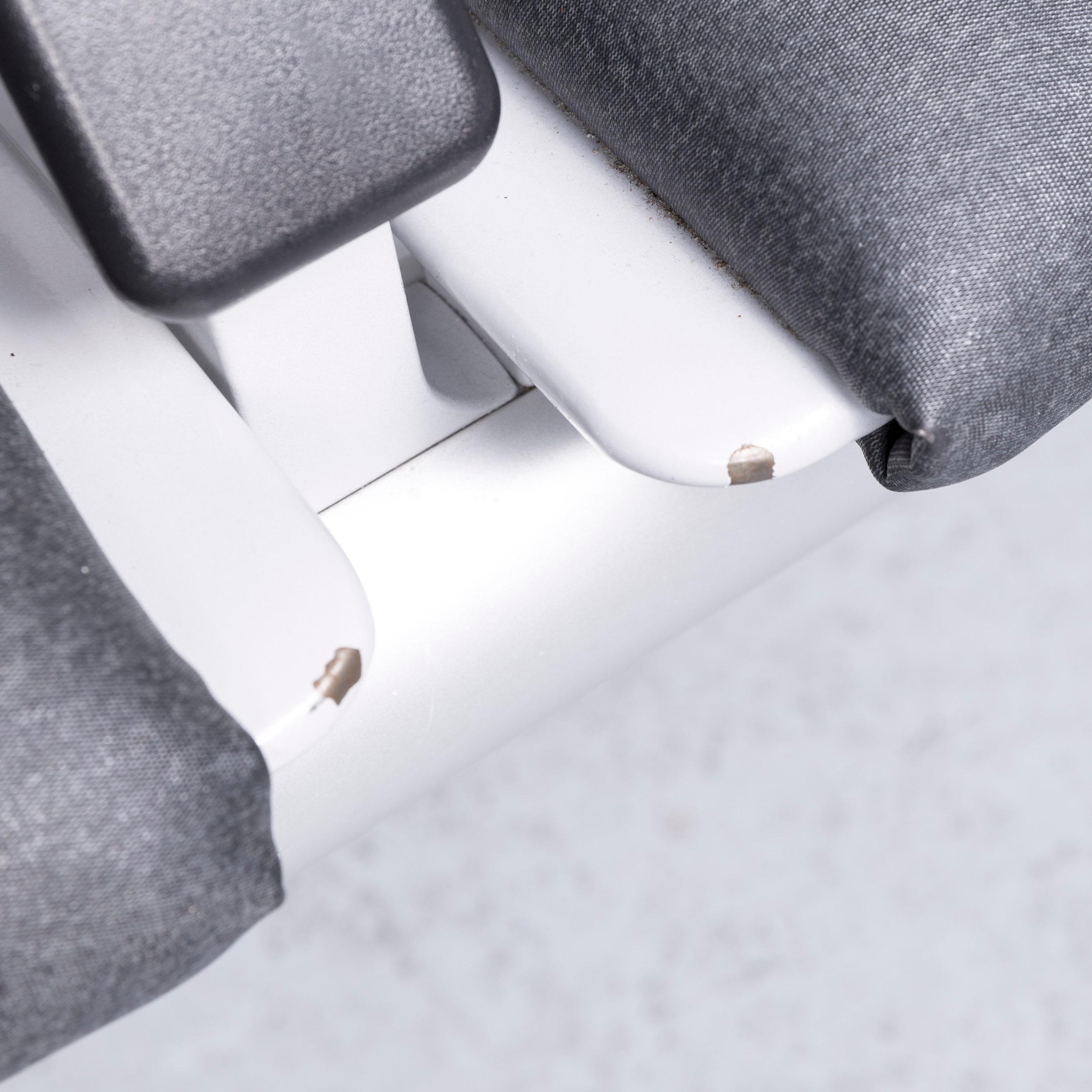 Wilkhahn Tubis Designer Fabric Sofa Set Three-Seat Bank Anthracite For Sale 2