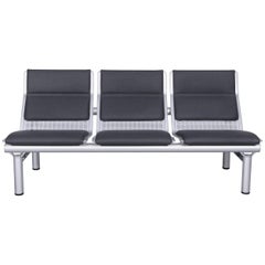 Wilkhahn Tubis Designer Fabric Sofa Three-Seat Bank Anthracite