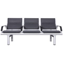 Wilkhahn Tubis Designer Fabric Sofa Three-Seat Bank Anthracite