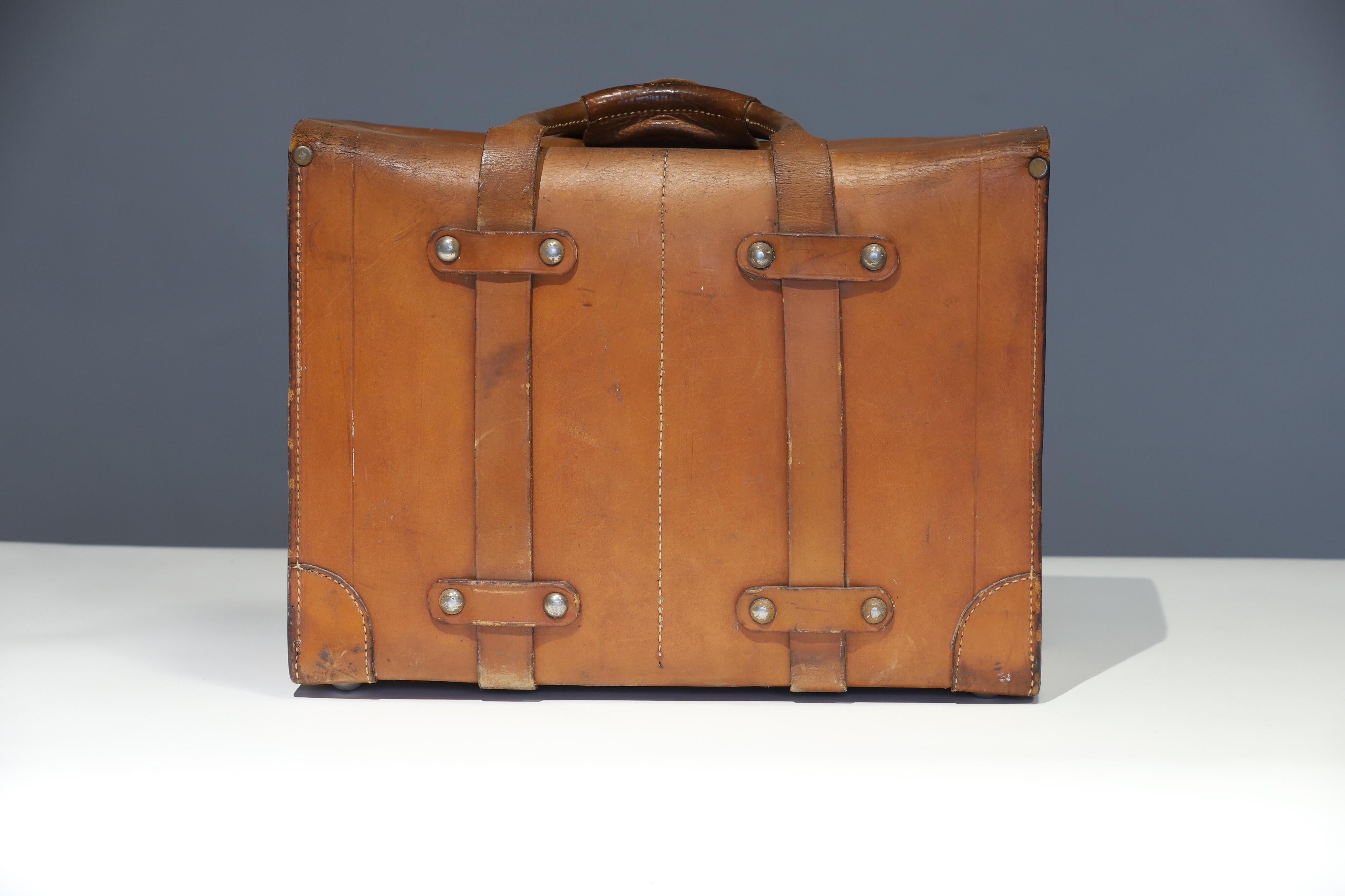 Mid-Century Modern Wilkins Trunk Mfg. Co. Leather Briefcase Bag