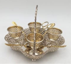 Wilkinson & Co. English Sterling Silver 1880 Victorian Egg Coddler Stand Holder