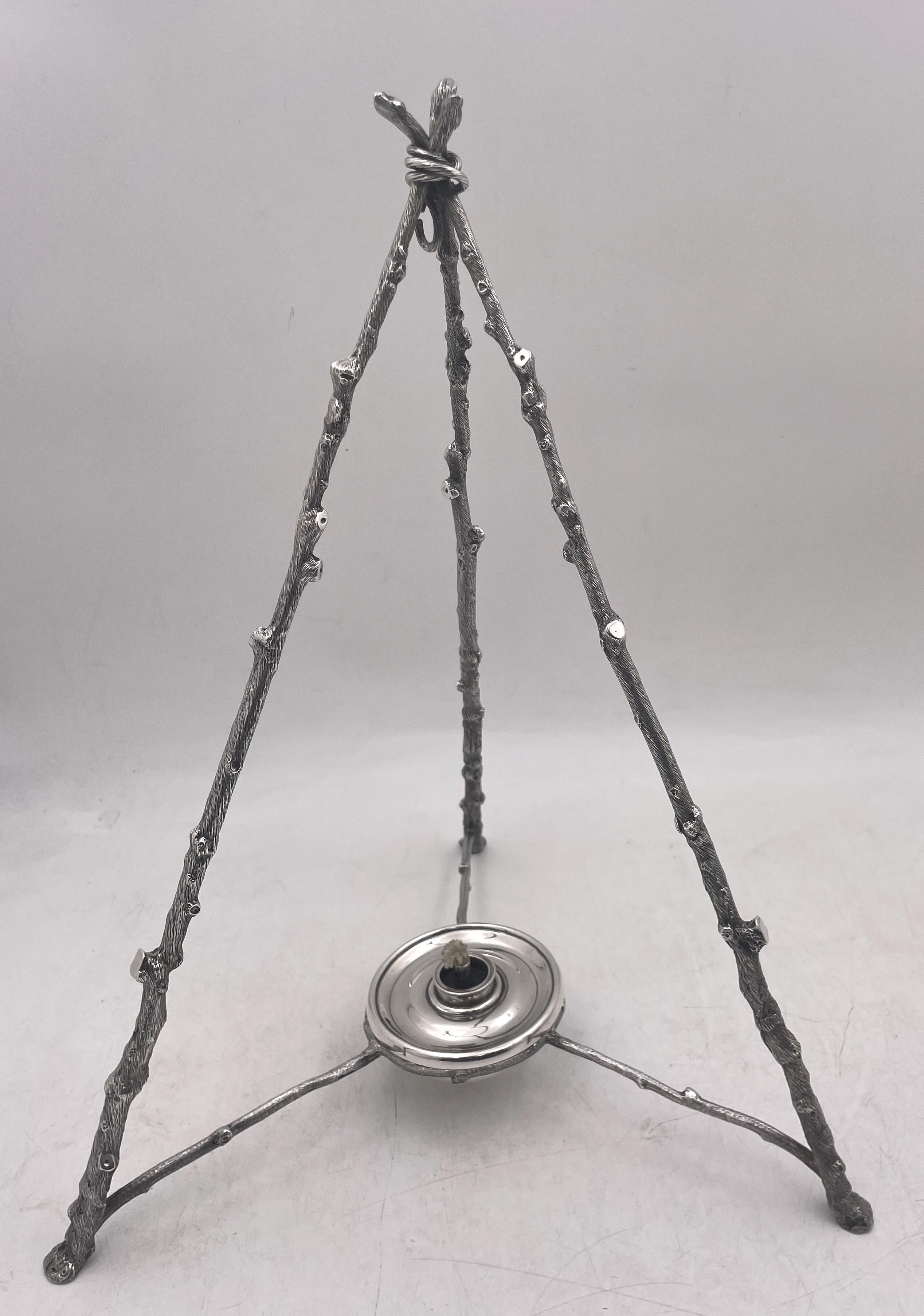 Wilkinson C Dresser Novel English Sterling Silver 1871 Victorian Teapot on Stand In Good Condition In New York, NY