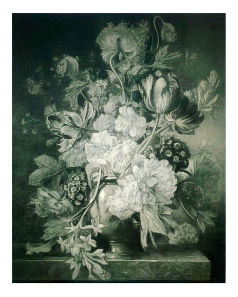 Reconstructed Dutch Flowers with Butterflies' by Will Ayres floral oil painting For Sale 1