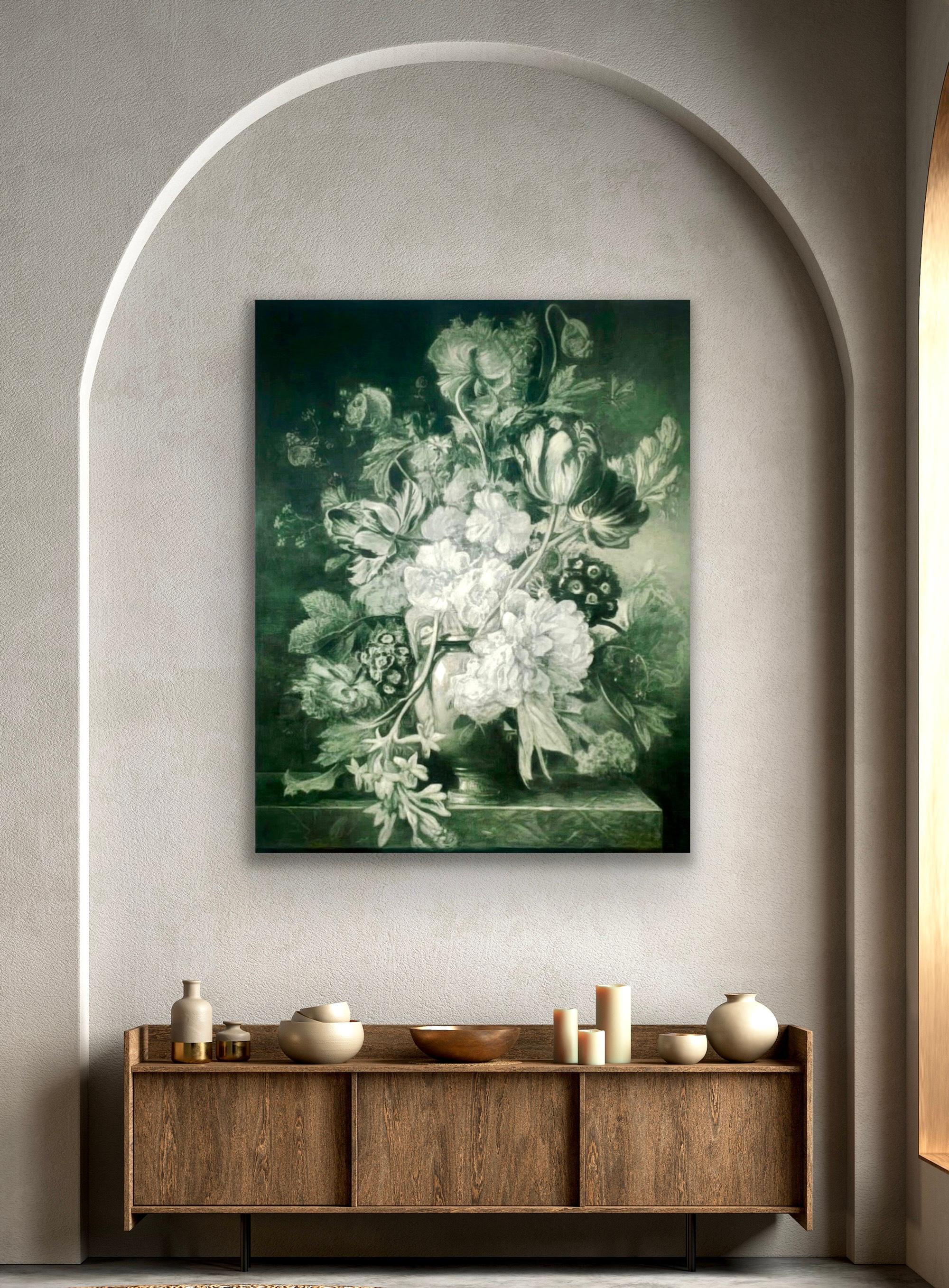 Reconstructed Dutch Flowers with Butterflies' by Will Ayres floral oil painting For Sale 2
