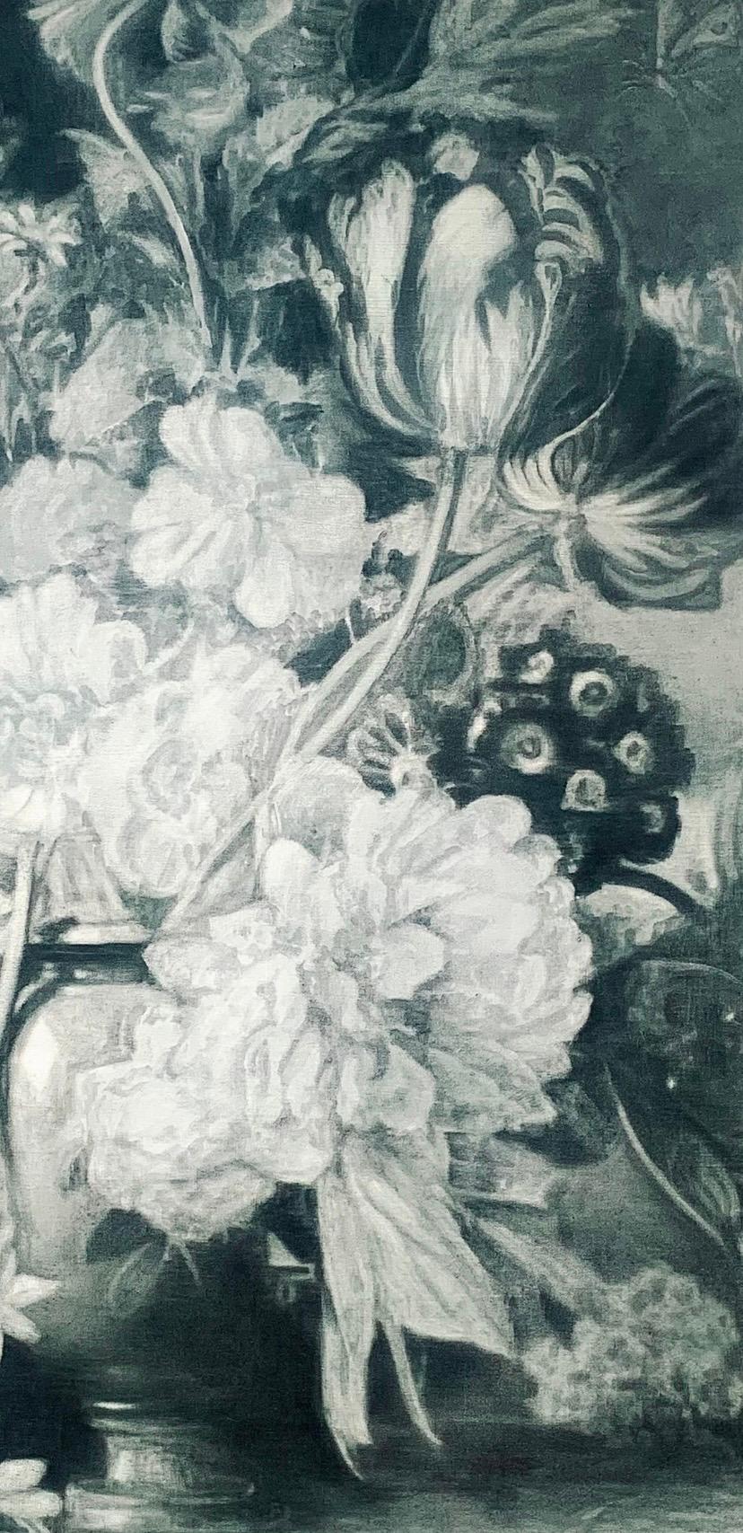 Reconstructed Dutch Flowers with Butterflies' by Will Ayres floral oil painting For Sale 3