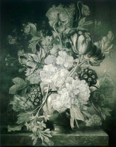 Peinture à l'huile florale néerlandaise Reconstructed Dutch Flowers with Butterflies de Will Ayres