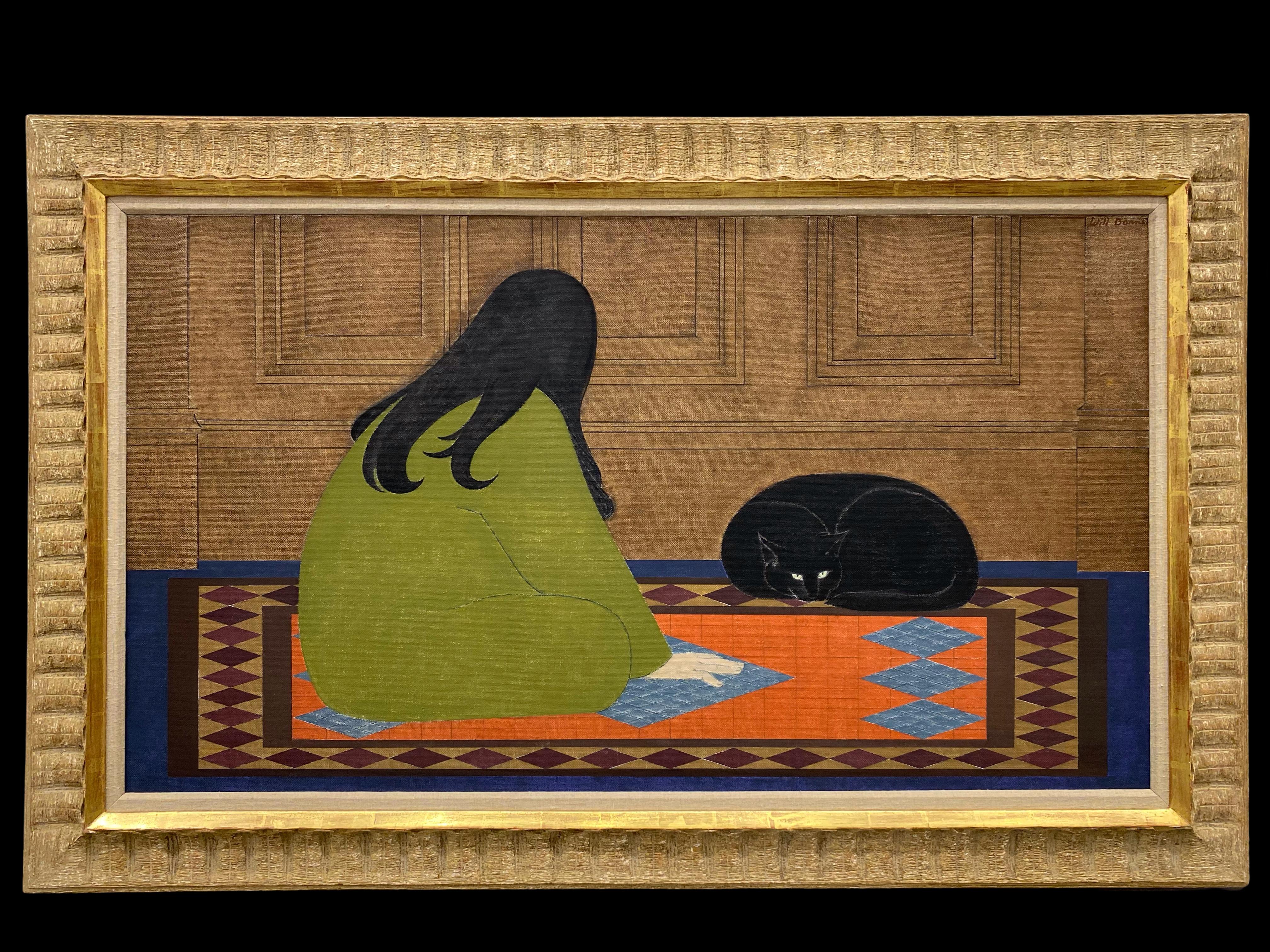Dialogue in Grün (Amerikanische Moderne), Painting, von Will Barnet