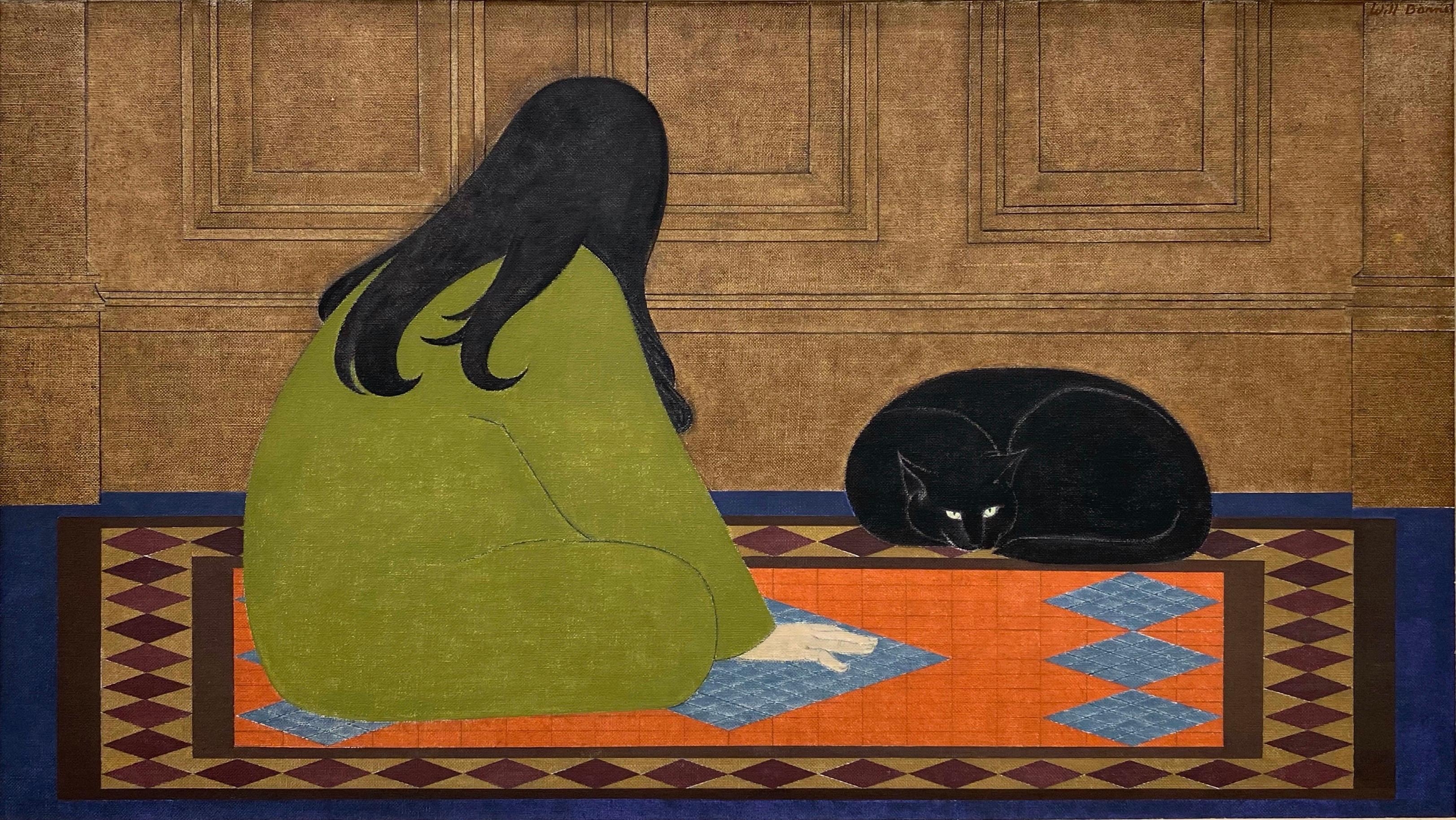Dialogue in Grün – Painting von Will Barnet